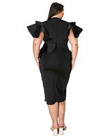 L I V D Plus Kira Neoprene Peplum Dress