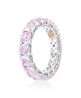 Suzy Levian New York Sterling Silver Cubic Zirconia Cushion Cut Eternity Band