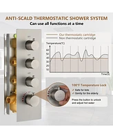 Casainc 3-Spray Led Thermostatic Shower Faucet Fixed and Handheld Showerhead