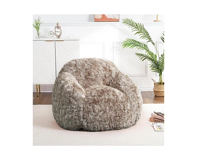 gaomon Bean Bag Chairs for Adults, Faux Fur Bean Bag Chair with Filler, Soft Plush Living Room Beanbag Chair Armrest Bean Bag Couch, Fluffy Couch Lazy