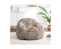 gaomon Bean Bag Chairs for Adults, Faux Fur Bean Bag Chair with Filler, Soft Plush Living Room Beanbag Chair Armrest Bean Bag Couch, Fluffy Couch Lazy