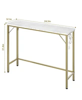 gaomon Console Table with Power Outlets & Usb Ports, Narrow Sofa Table with Charging Station