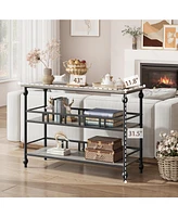 gaomon Console Table, 3-Tier Sofa Tables Narrow Entryway Table with Storage