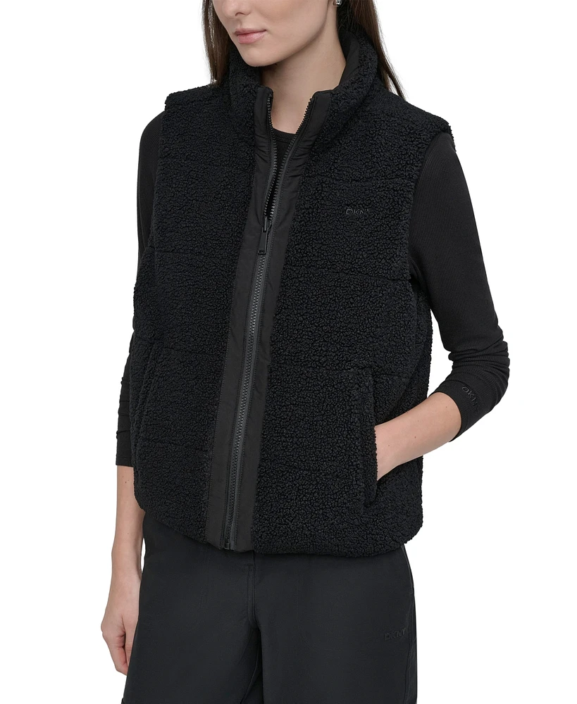 Dkny Sport Women's Reversible Sherpa Vest