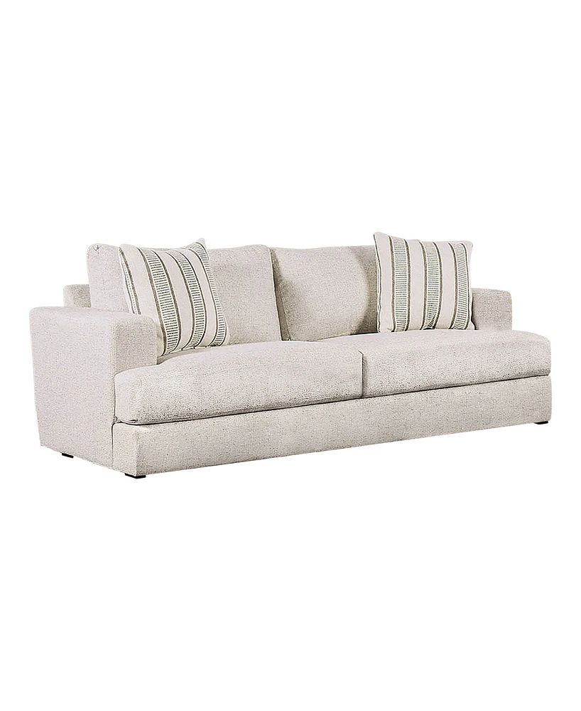 Furniture of America 86" Kristi Chenille Square Arm Sofa