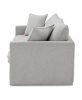 Furniture of America 84" Linen Maddy Narrow Track Arm Sofa
