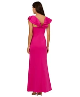 Adrianna Papell Women's Square-Neck Scuba Mermaid Gown