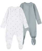 Nike Baby Essentials Viscose Long-Sleeve Footed Coveralls, 2 Pack