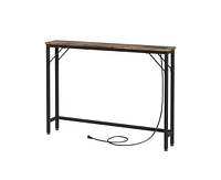 gaomon Slim Console Table with Built-in Outlets, Narrow Console Table for Small Spaces