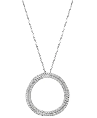 Diamond Open Circle Pendant Necklace (1/2 ct. t.w.) in Sterling Silver, 18" + 2" extender, Exclusively at Macy's