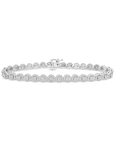 Diamond Halo Bracelet (2 ct. t.w.) in Sterling Silver, Exclusively at Macy's