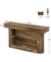 Tribesigns 63" Console Table for Entryway, Farmhouse 2-Tier Wood Entry Hallway Table with Storage, Narrow Long Sofa Table Behind Couch for Living Room