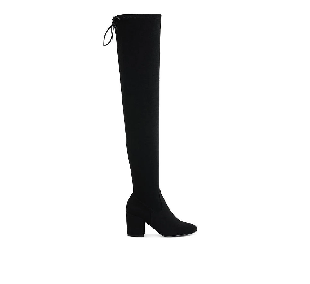 London Rag Liama Minimal Drawstring Detail Knee-High Boots