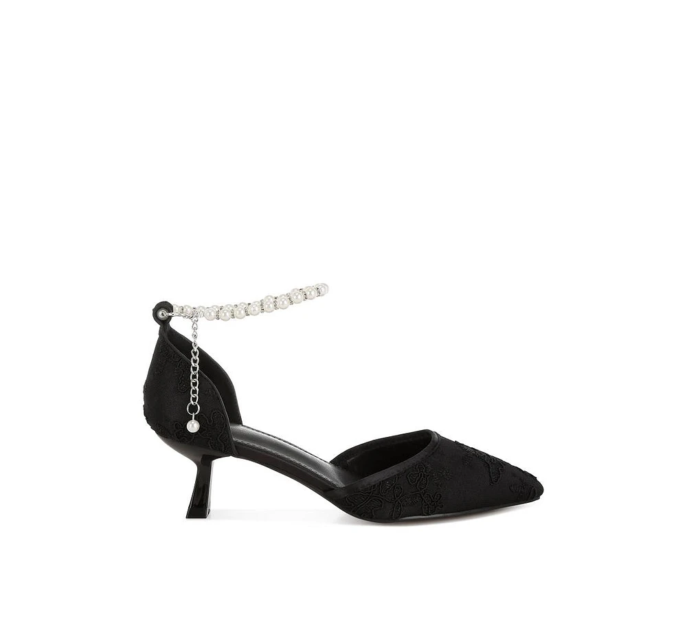 Rag & Co Laika Lace Kitten Heel Sandals