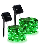 Twinkle Star 120 Led Outdoor Solar String Lights 8 Modes Decorative Fairy 2-Pack - 39.4 Ft