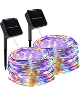 Twinkle Star 120 Led Outdoor Solar String Lights 8 Modes Decorative Fairy 2-Pack - 39.4 Ft