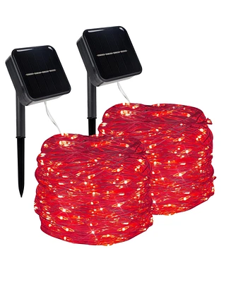 Twinkle Star 120 Led Outdoor Solar String Lights 8 Modes Decorative Fairy 2-Pack - 39.4 Ft