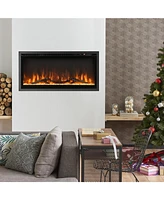 Sugift Electric Fireplace in-Wall Recessed with Remote Control and Adjustable Color and Brightness-36 inches