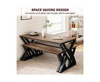 gaomon 55" Dining Table Bench Set for 4