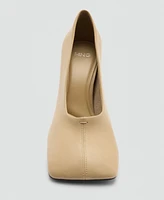 Mango Women's Leather Square-Toe Shoes