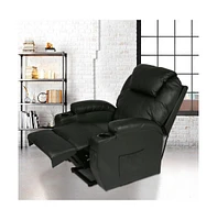 Slickblue Massage and Heat Leather Recliner Electric Power Lift Chair for Elderly Comfort