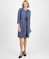 Kasper Women's Piping-Trim Tweed Topper Jacket, Regular & Petite