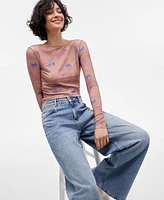 Hugo Printed Mesh Blouse