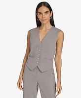 Calvin Klein Women's Pinstripe Button-Front Vest