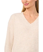 CeCe Women's Long Sleeve V-Neck Sweater