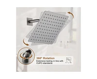 Casainc 10 Inch 3 Function Rainfall Shower System with Tilt Head and Waterfall Tub Spout