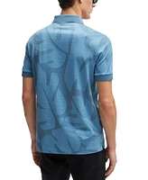 Boss by Hugo Men's Monstera-Leaf Print Slim-Fit Polo