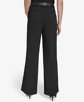 Halston Women's Belted Mid Rise Straight-Leg Pants