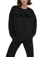 Dkny Sport Women's Velvet-Logo Sweatshirt