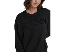 Dkny Sport Women's Velvet-Logo Sweatshirt