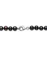 3-Pc. Set Dyed Peacock Black Cultured Freshwater Baroque Pearl (6-7mm) Necklace, Bracelet & Drop Earrings in Sterling Silver