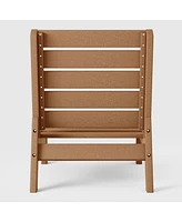 WestinTrends Outdoor Hdpe Deep Seating Modular Armless Patio Teak Chair with Cushions