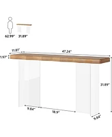 Tribesigns 47-Inch Console Table with Acrylic Legs, Narrow Sofa Table for Entryway, Modern Hallway Foyer Accent Table for Living Room, Easy Assembly