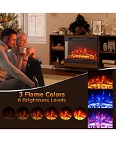 Sugift 24 Inches 3-Sided Glass Electric Fireplace Heater with Remote Control
