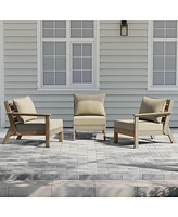 WestinTrends Outdoor Patio Hdpe Weathered Wood Sectional Sofa with Cushions
