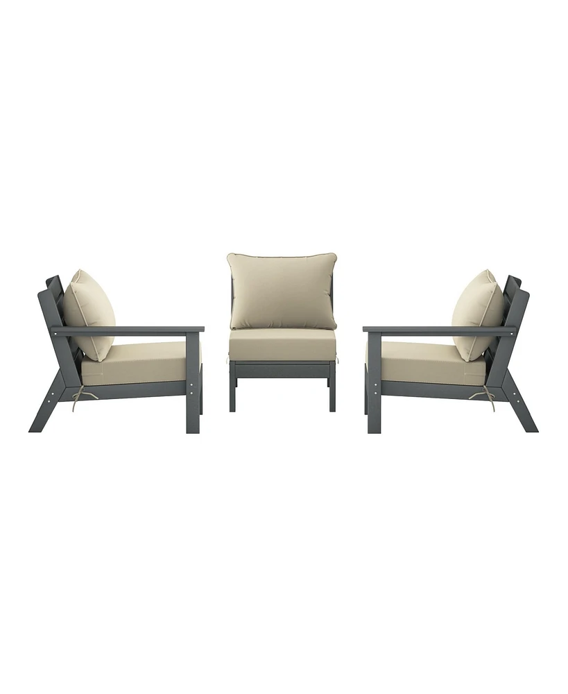 WestinTrends Outdoor Patio Hdpe Sectional Sofa with Cushions