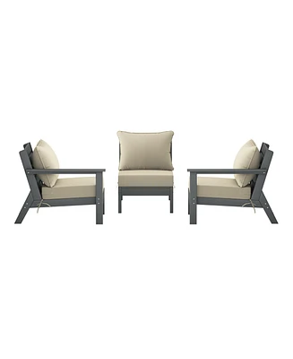 WestinTrends Outdoor Patio Hdpe Sectional Sofa with Cushions