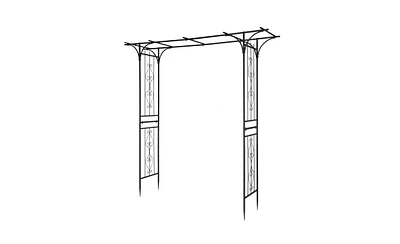 Slickblue Flat Top Iron Arch with 16mm Tubing for Courtyard Garden Entrance Decor