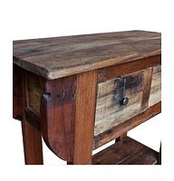 Console Table Mixed Recycled Wood 31.5"x13.8"x31.5"