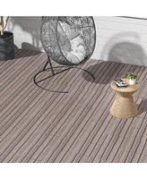 Costway 18 Pcs Interlocking Deck Tiles Anti-slip Floor Tiles for Poolside All Weather