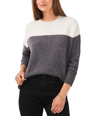 Vince Camuto Cozy Extended Shoulder Color Blocked Sweater