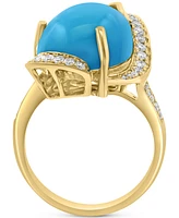 Effy Turquoise & Diamond (1/3 ct. t.w.) Freeform Ring in 14k Gold