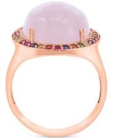 Effy Multi-Gemstone Halo Ring (12-1/5 ct. t.w.) in 14k Rose Gold