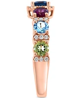 Effy Multi-Gemstone (1-5/8 ct. t.w.) & Diamond (1/5 ct. t.w.) Ring in 14k Rose Gold