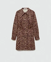 Mango Women's Leopard-Print Shirt Dress