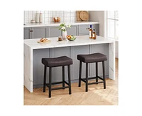 gaomon Counter Height Bar Stools Set of 2, 24 Inch Barstools for Kitchen Island Counter, Upholstered Padded Barstools with Curved Surface